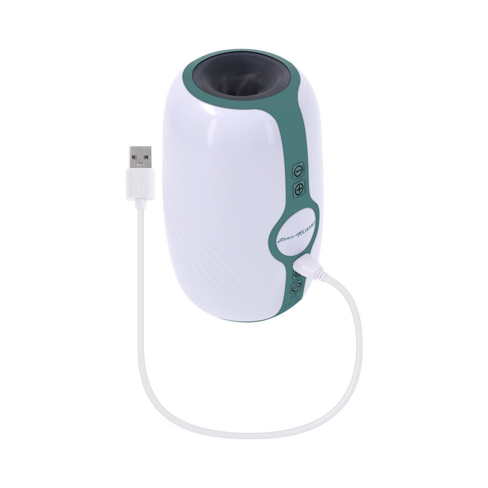 Zero Tolerance Touchdown Rechargeable Vibrating Tightening Stroker Silicone White - Image 9