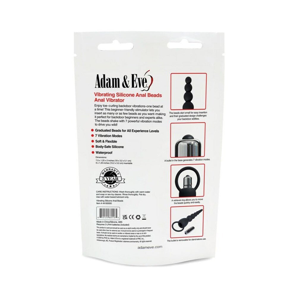 Adam & Eve Vibrating Silicone Anal Beads (Bag Packaging) - Image 7