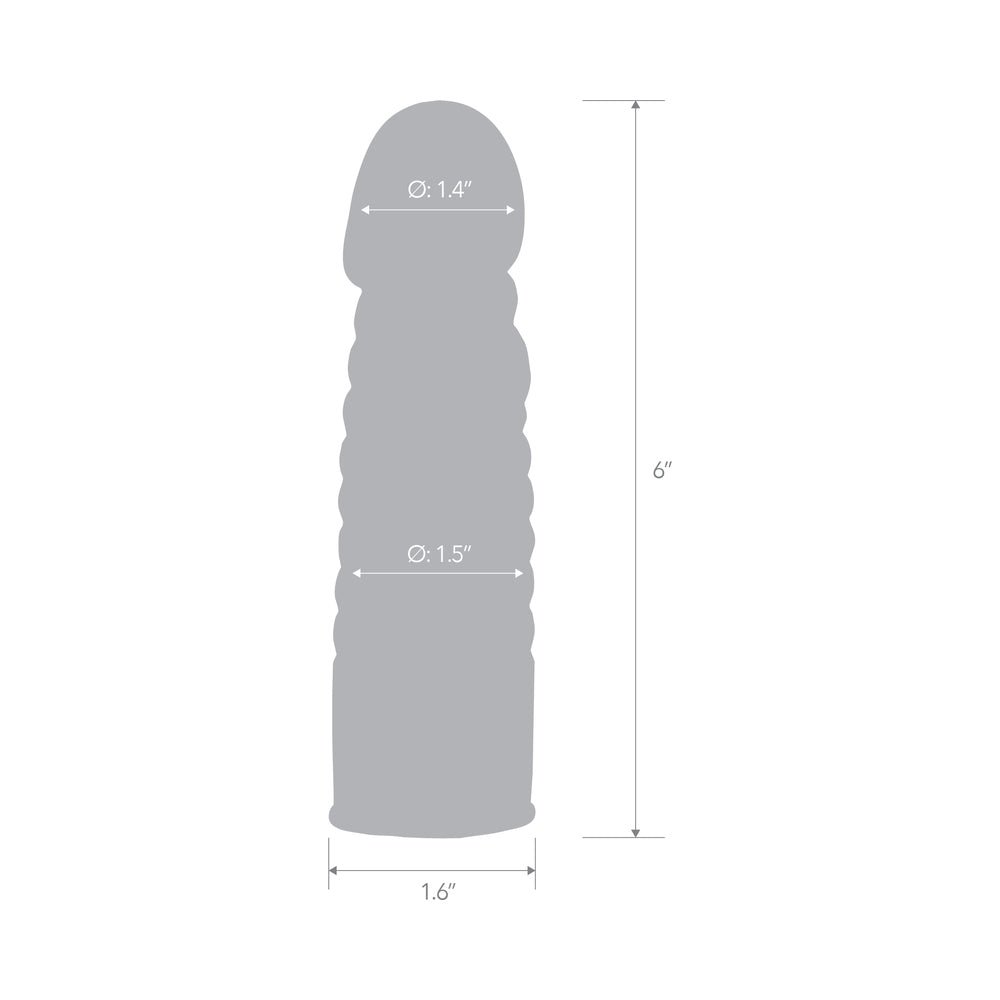 Blue Line 6 in. Ribbed Realistic Penis Enhancing Sleeve Extension - Image 4