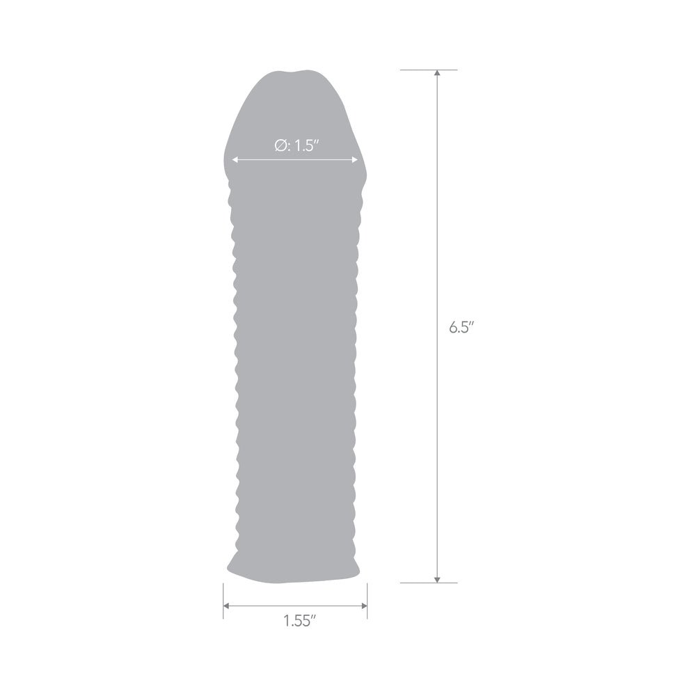 Blue Line 6.5 in. Clear Textured Penis Enhancing Sleeve Extension - Image 4
