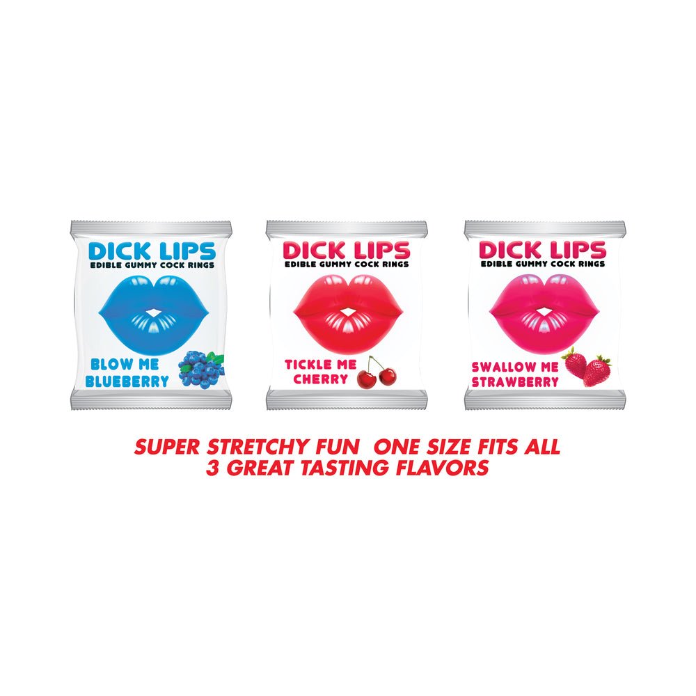 Dicklips Gummy Cock Rings (Singles) 3 Assorted Flavors 21pcs/Display - Image 2
