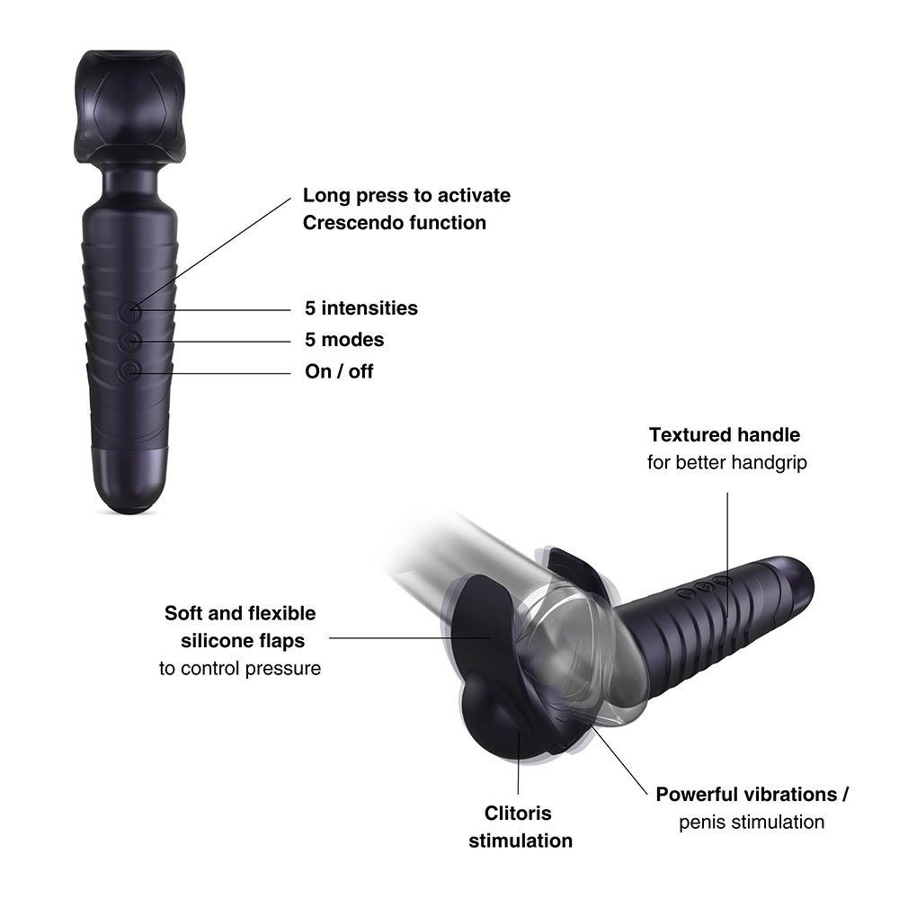 MAN WAN Man.Wand Evo 2-in-1 Frenulum Stimulator & Wand with Crescendo Black Plum - Image 2