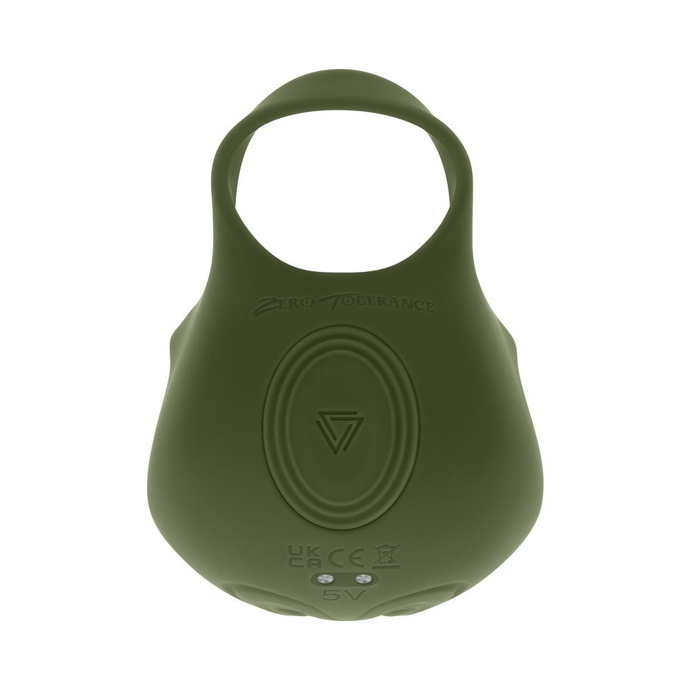Zero Tolerance Nutty Buddy Rechargeable Cock Ring Stimulator Silicone Green - Image 7