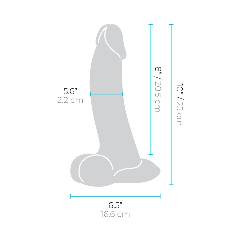 b-Vibe Slipskin Realistic Silicone Dildo 10 in. Curved Mocha - Image 9