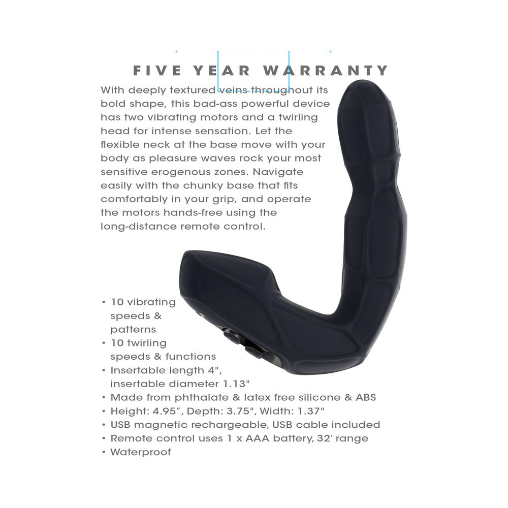 Zero Tolerance Mr Prostate Twirling Prostate Vibe with Remote Silicone Black - Image 10