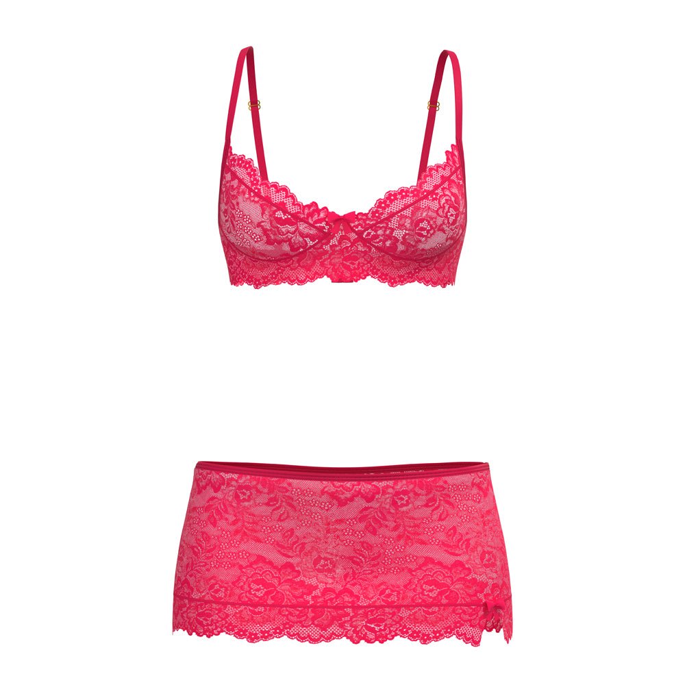 Magic Silk Get It Girl Bra, Skirt & Thong Set Diva Pink L/XL - Image 4