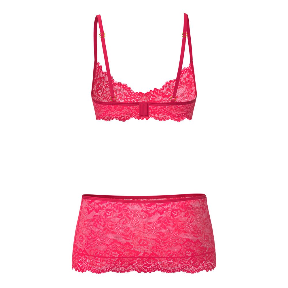 Magic Silk Get It Girl Bra, Skirt & Thong Set Diva Pink L/XL - Image 6