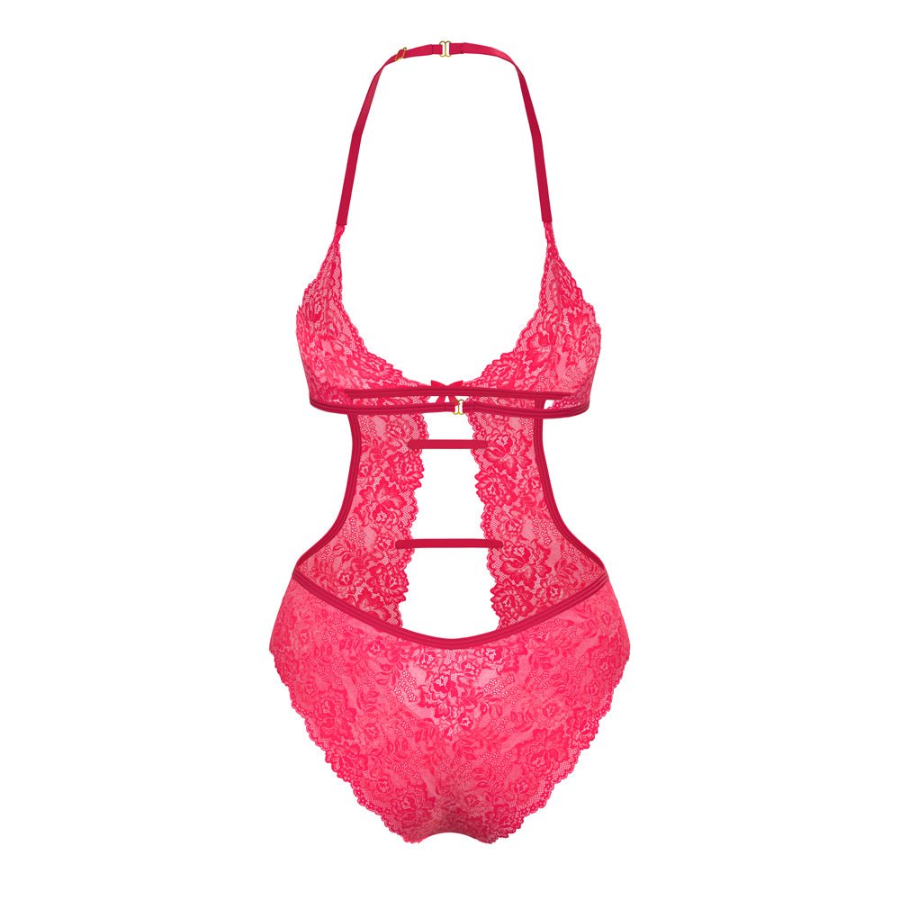 Magic Silk Get It Girl Halter Teddy with Snap Crotch Diva Pink L/XL - Image 6