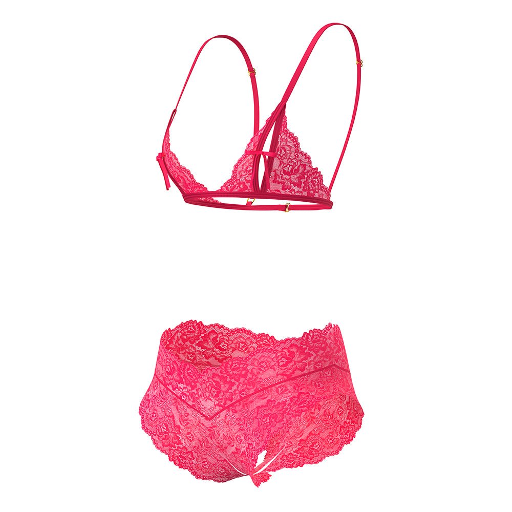 Magic Silk Get It Girl Peek-a-Boo Bralette & Split Crotch Boy Short Diva Pink Queen Size - Image 5