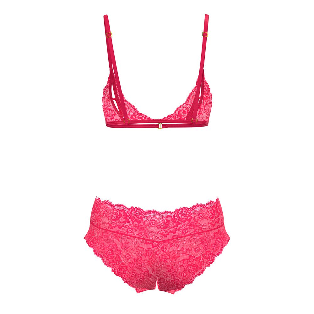 Magic Silk Get It Girl Peek-a-Boo Bralette & Split Crotch Boy Short Diva Pink Queen Size - Image 6