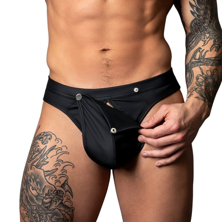 Male Power Oh Snap! Snap off Thong Black S/M