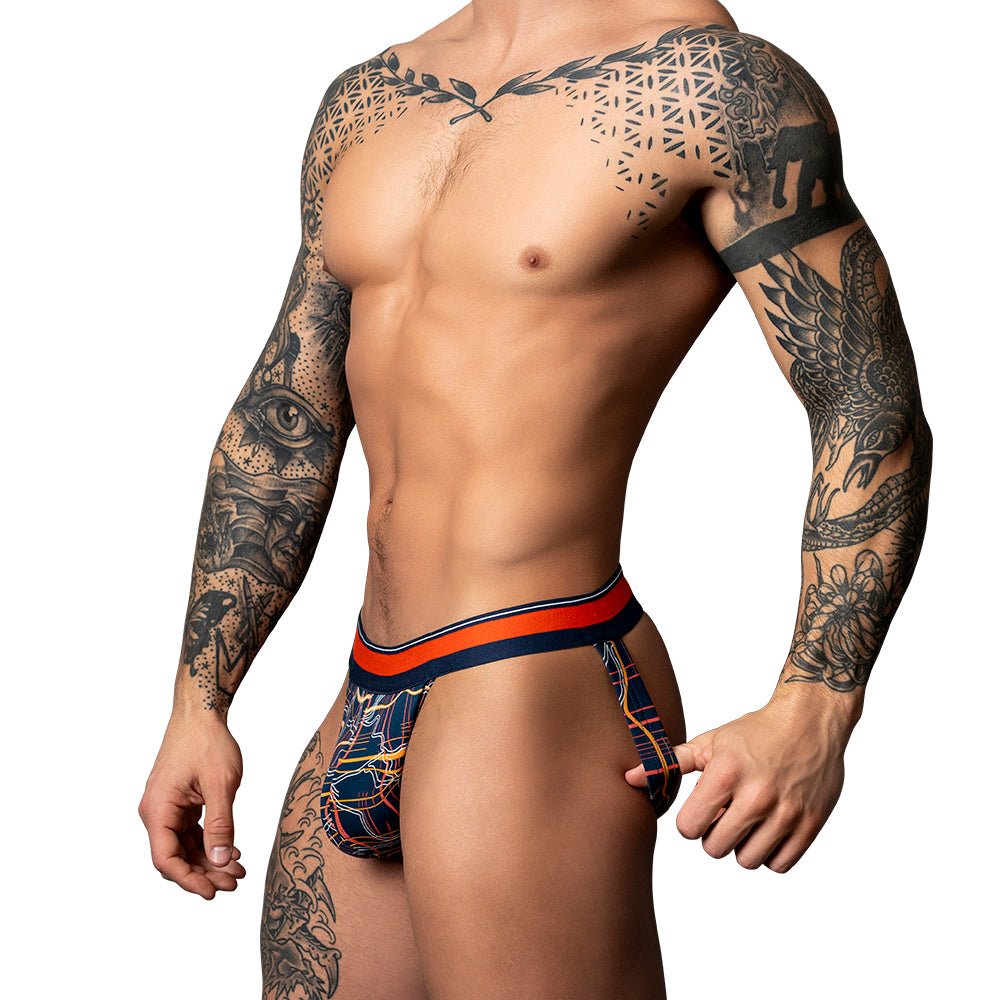Male Power Soo Cumfy Jock Navy/Orange L/XL - Image 2