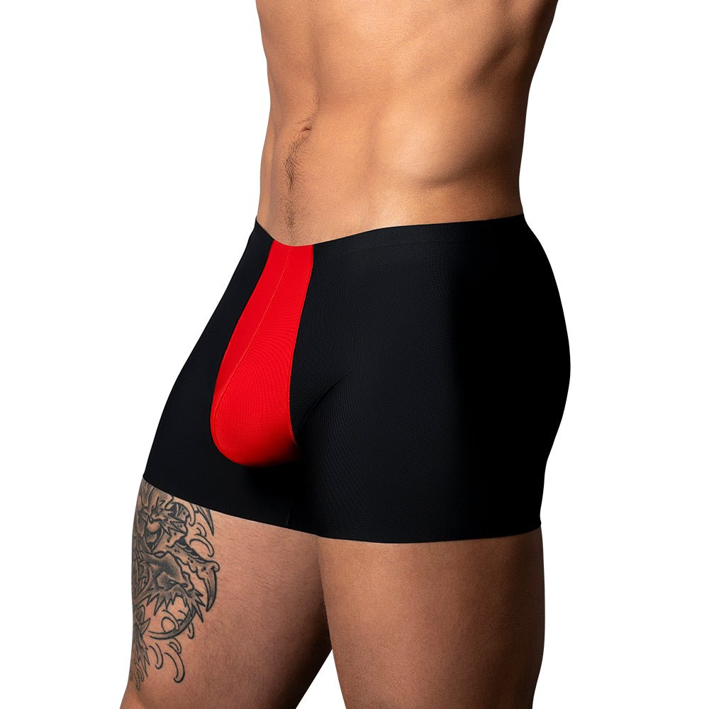 Male Power Hot Mesh Pouch Short Black/Red M - Image 2