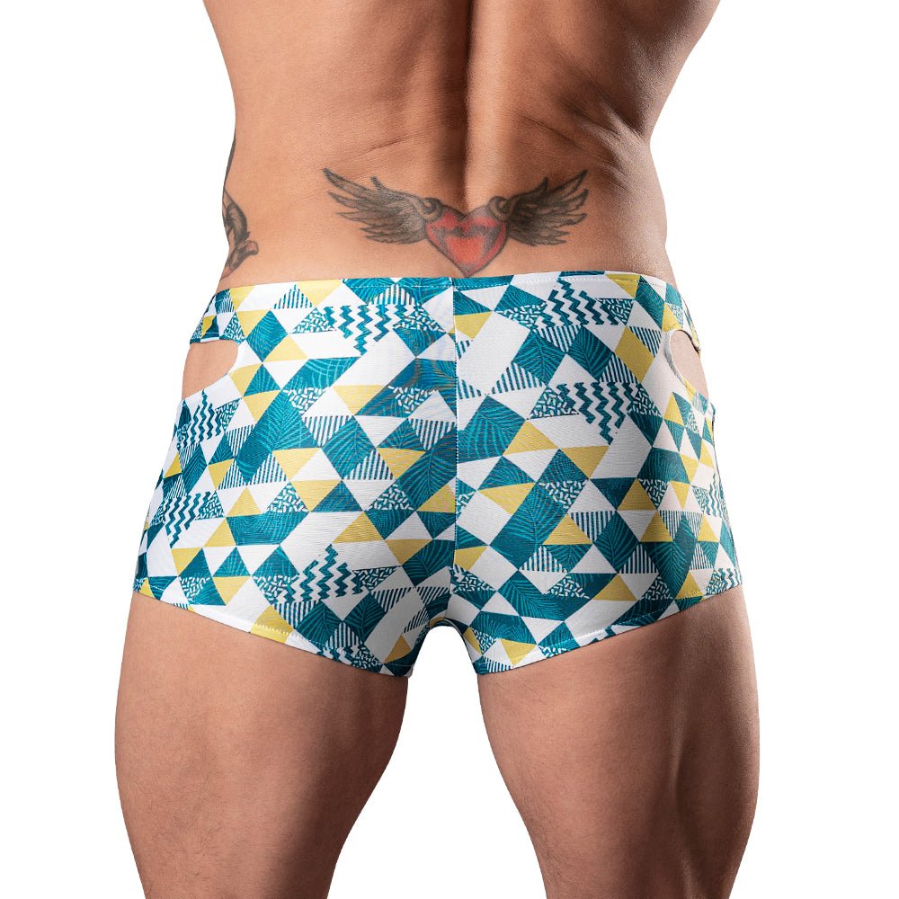 Male Power Cut It Out! Cutout Mini Short Blue/White M - Image 3
