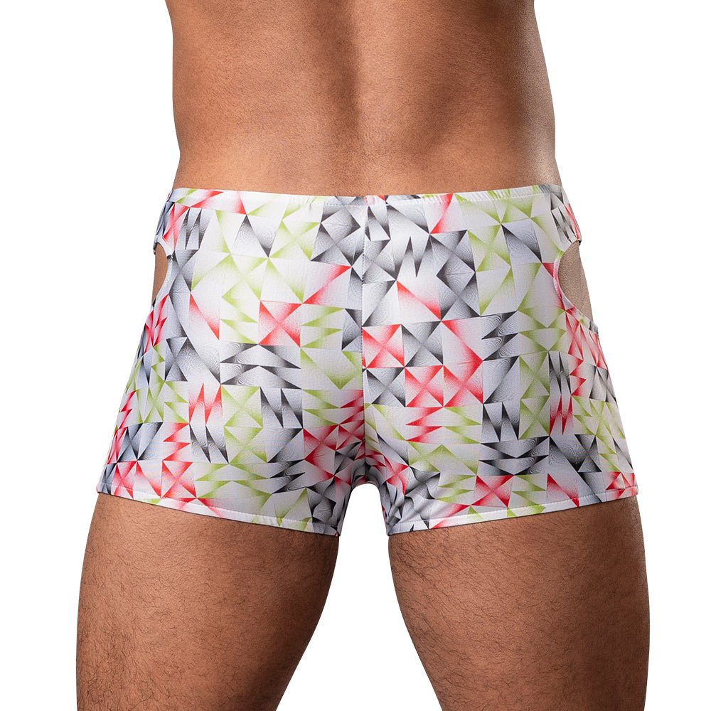Male Power Cut It Out! Cutout Mini Short Red/Black L - Image 3