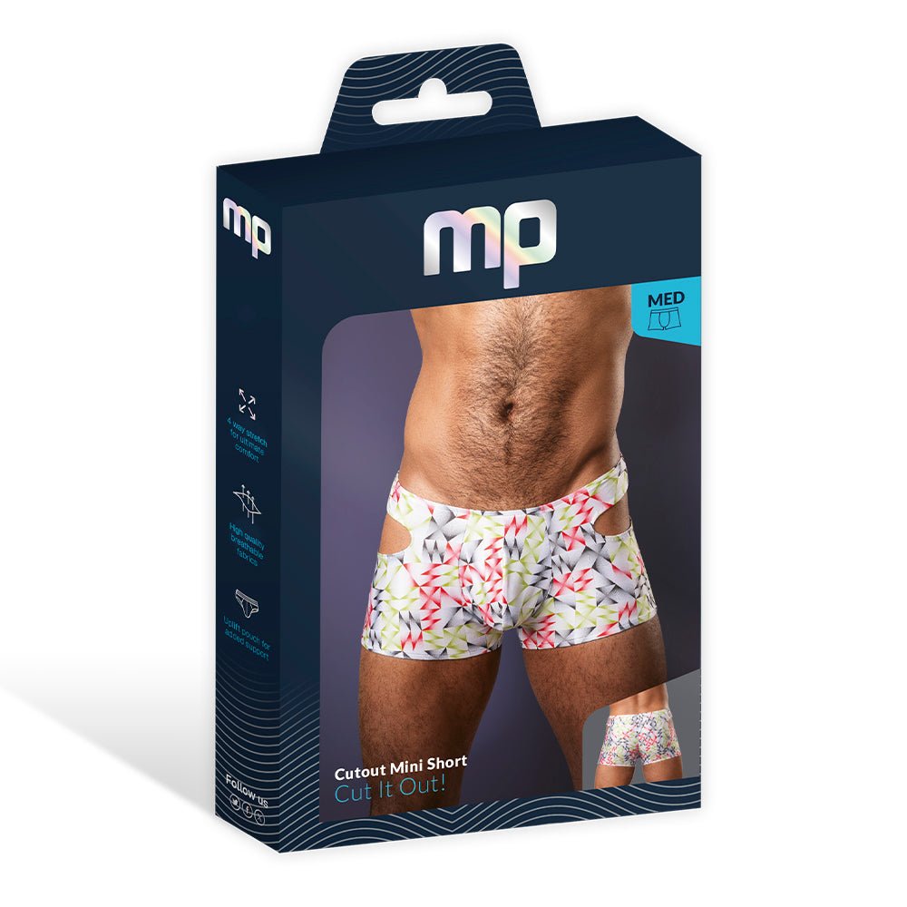 Male Power Cut It Out! Cutout Mini Short Red/Black L - Image 4
