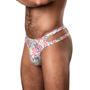 Alternative view of Male Power Cut It Out! Cutout Thong Red/Black S/M