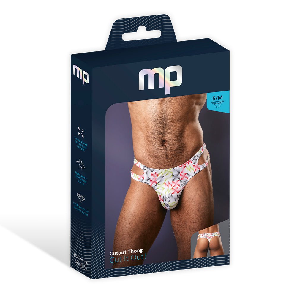 Male Power Cut It Out! Cutout Thong Red/Black S/M - Image 4