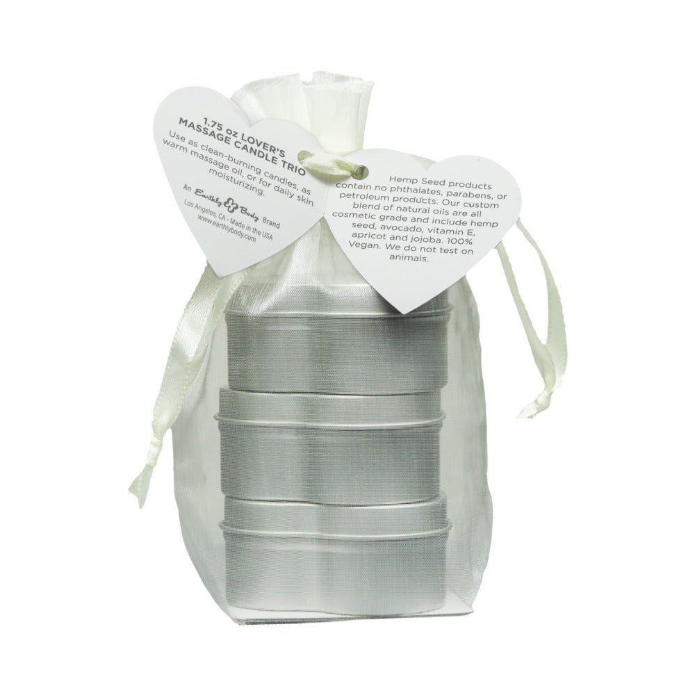 Earthly Body Hemp Seed Valentine Candle Trio: XOXO, Lip Locked, Pucker Up - Image 2