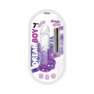 Wet Dreams Dream Boy 7 in. Jelly Dildo & Rechargeable Bullet Clear/Lavender Gradient