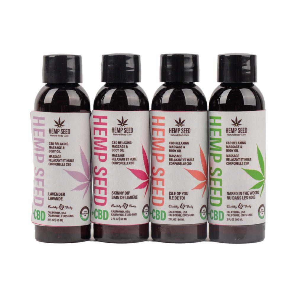Earthly Body Hemp Seed CBD Relaxing Massage Oil Prepack - Image 4
