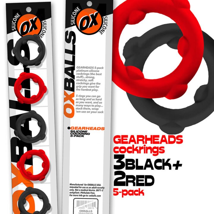 Oxballs Gearheads 5-Pack Spinner Rings Red/Black
