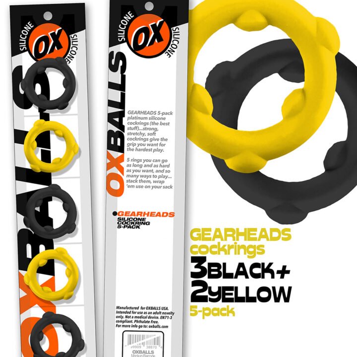 Oxballs Gearheads 5-Pack Spinner Rings Yellow/Black