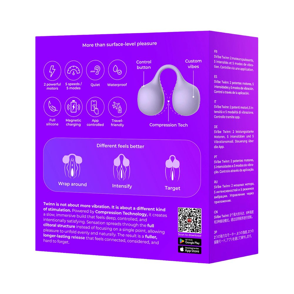 SVibe Snail Twinn Finger Vibrator Lilac (App-Enabled) - Image 5