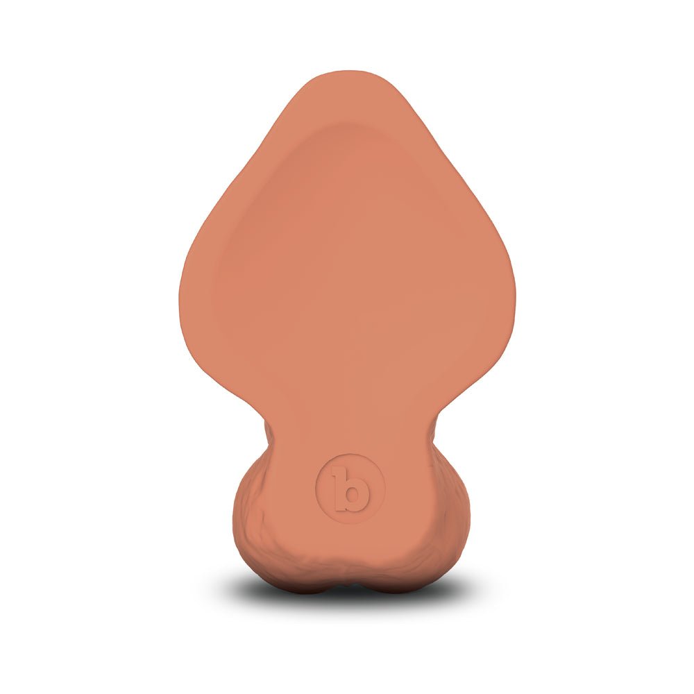 b-Vibe Slipskin Realistic Silicone Dildo 6.5 in. Curved Mocha - Image 5