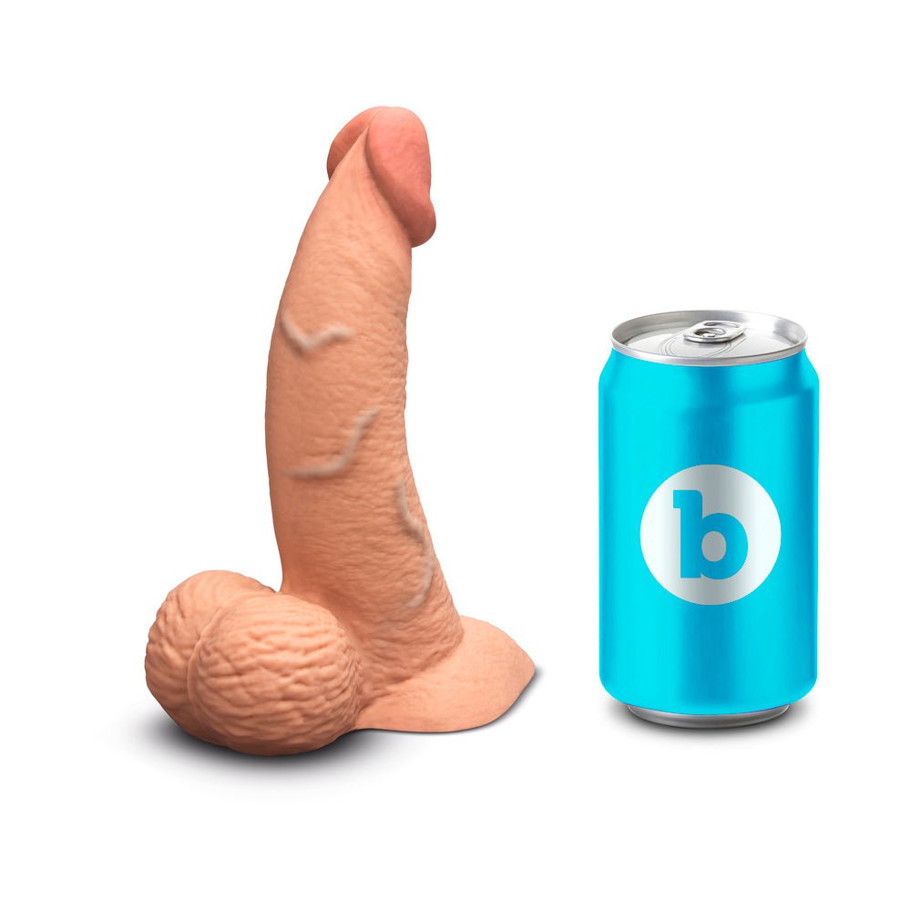 b-Vibe Slipskin Realistic Silicone Dildo 6.5 in. Curved Mocha - Image 9