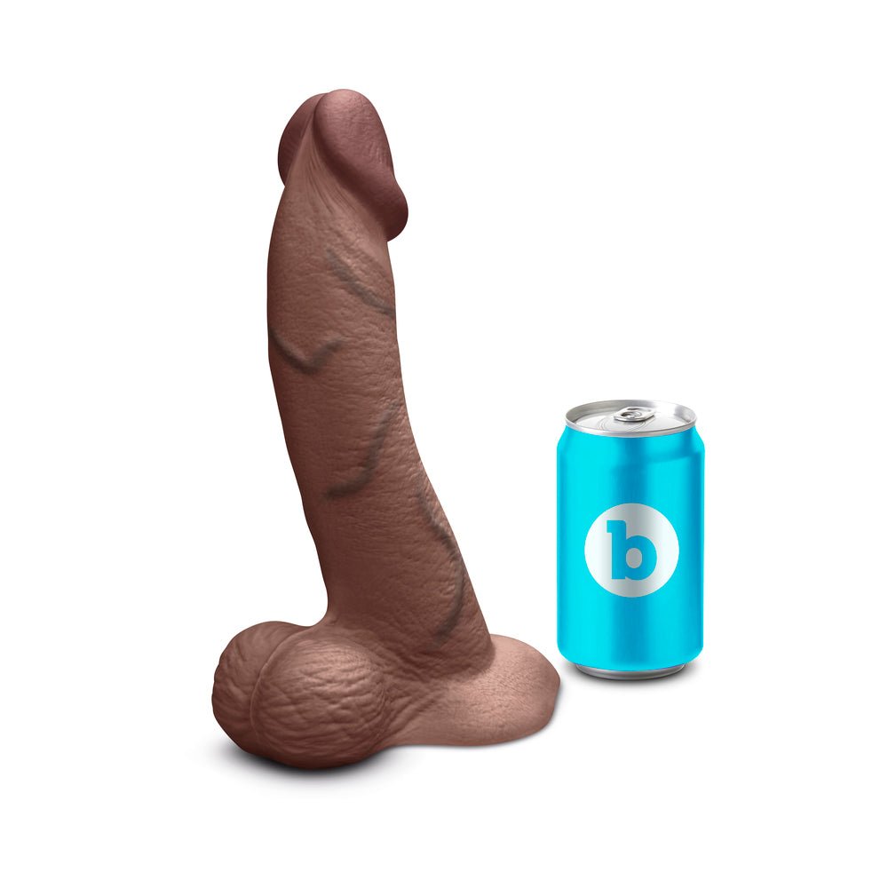 b-Vibe Slipskin Realistic Silicone Dildo 10 in. Curved Brown - Image 10