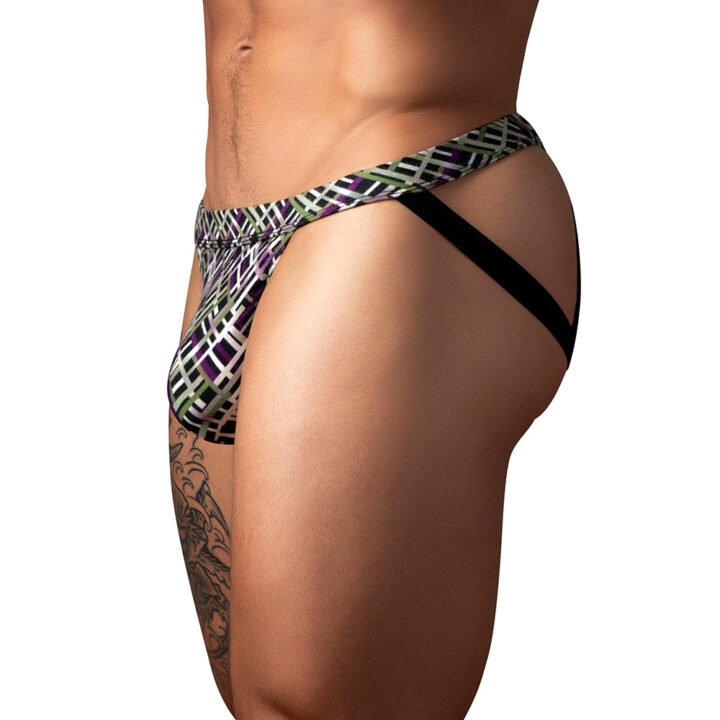 Male Power Gridlock''d Jock with Strap Print S/M