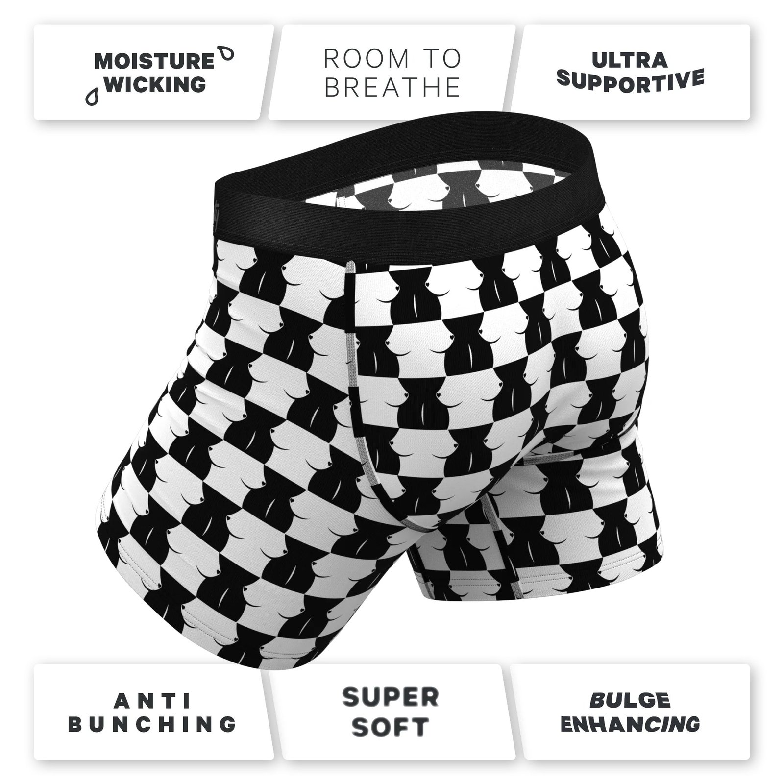 Shinesty The Chest Mate Checkered Ball Hammock Pouch Underwear with Fly 2XL - Image 5