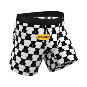 Alternative view of Shinesty The Chest Mate Checkered Ball Hammock Pouch Underwear with Fly 3XL