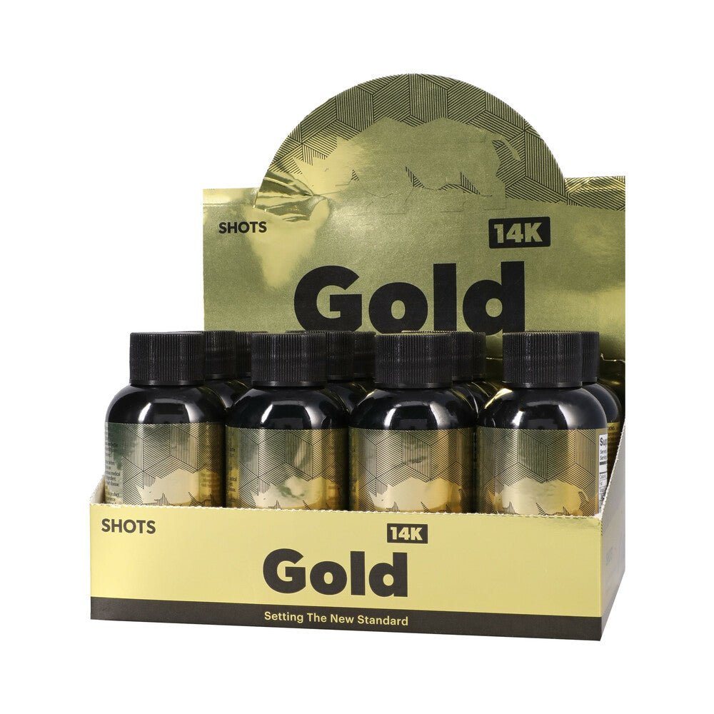 Rhino Gold 14K Liquid Shots 2 oz. Bottles 12-Pack Display