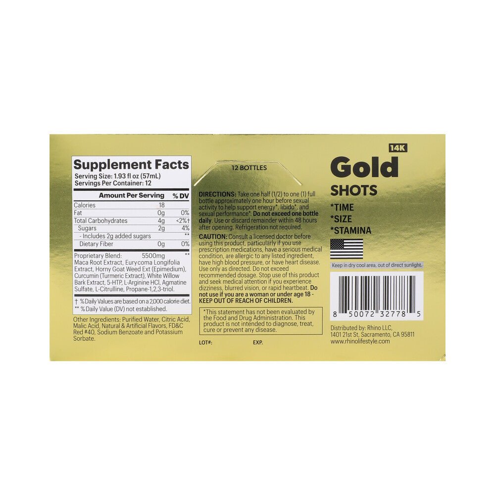 Rhino Gold 14K Liquid Shots 2 oz. Bottles 12-Pack Display - Image 5