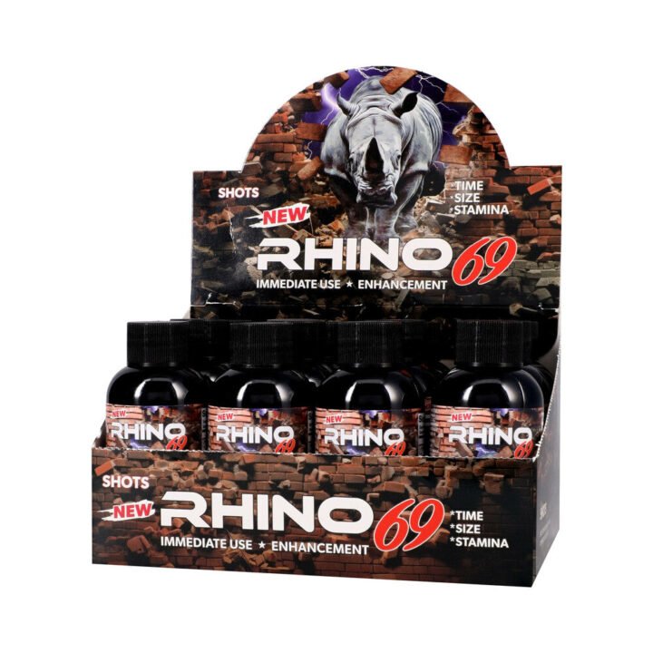 Rhino 69 Liquid Shots 2 oz. Bottles 12-Pack Display