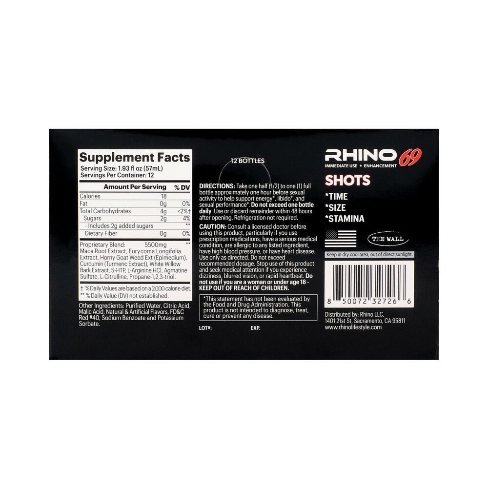 Rhino 69 Liquid Shots 2 oz. Bottles 12-Pack Display - Image 5