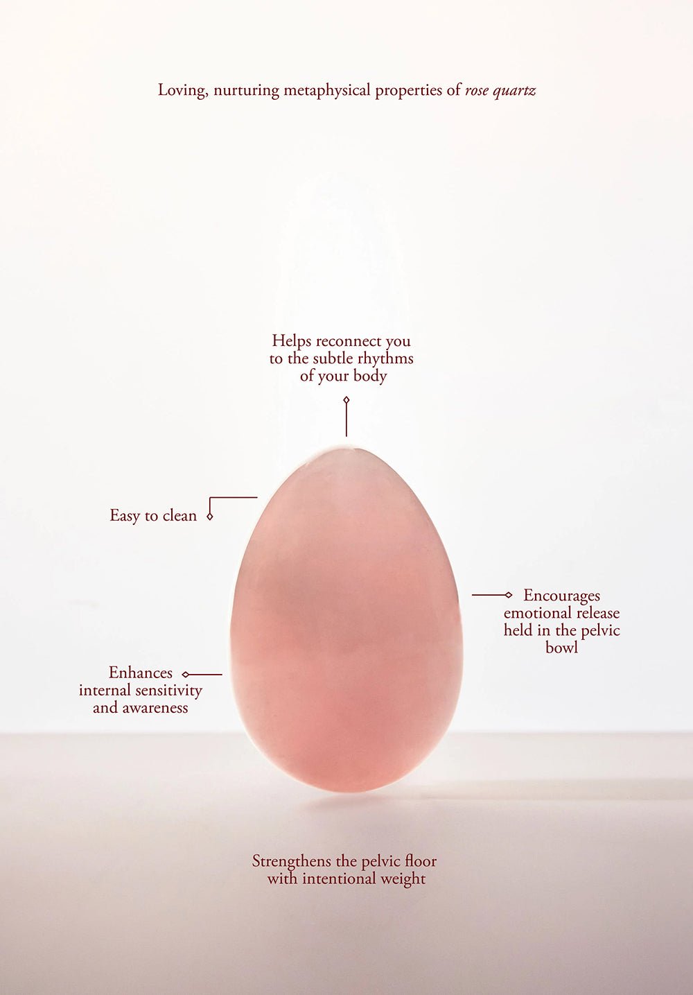 Chakrubs Heart Yoni Egg Rose Quartz (non-drilled) - Image 3