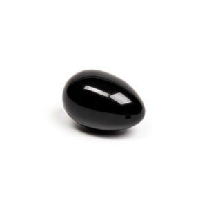 Alternative view of Chakrubs Xaga Yoni Egg Obsidian (drilled)