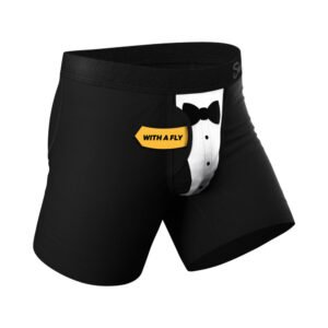 Alternative view of Shinesty The 009 Black Tuxedo Ball Hammock Pouch Underwear with Fly L