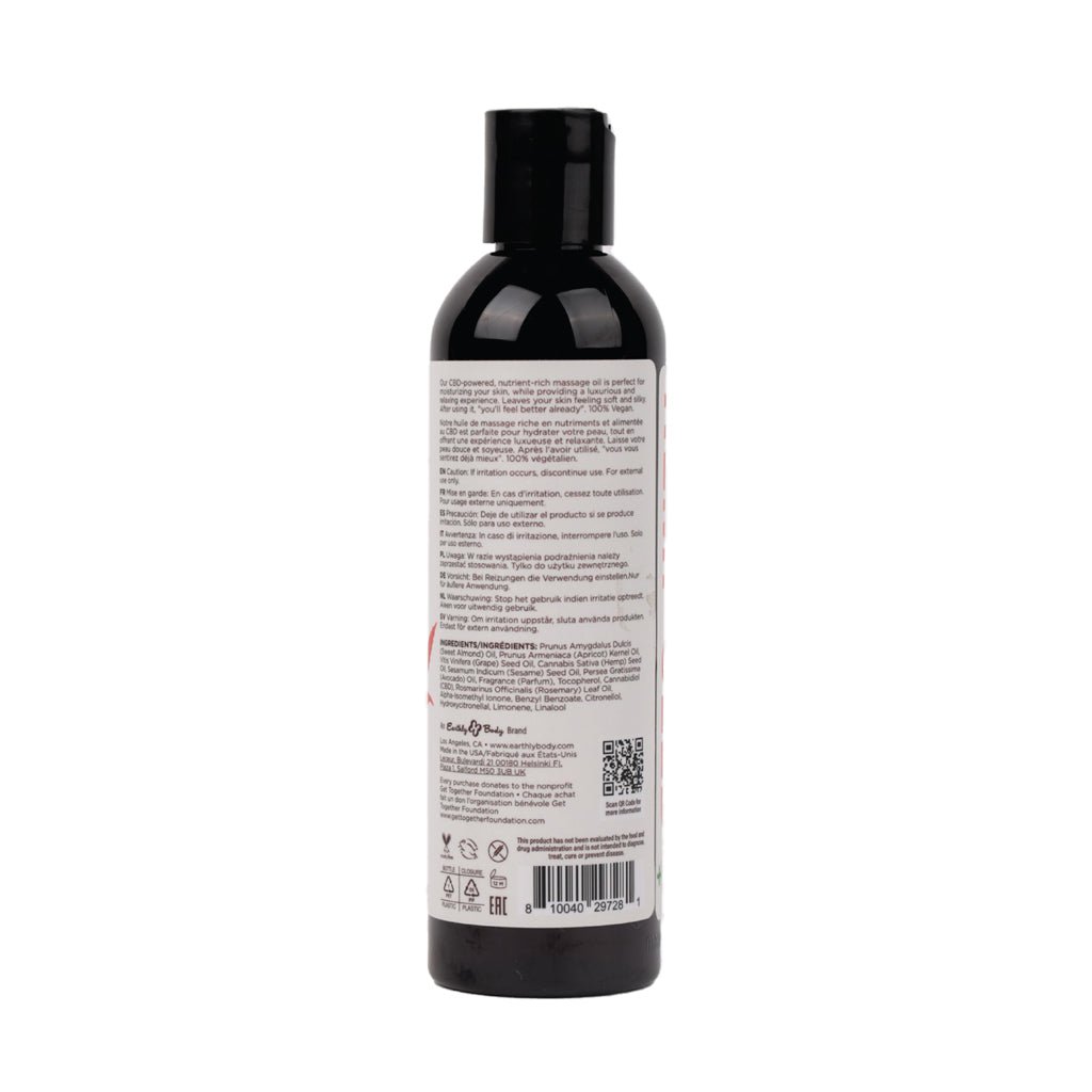 Earthly Body Hemp Seed CBD Relaxing Massage and Body Oil Isle of You 8 oz. - Image 2