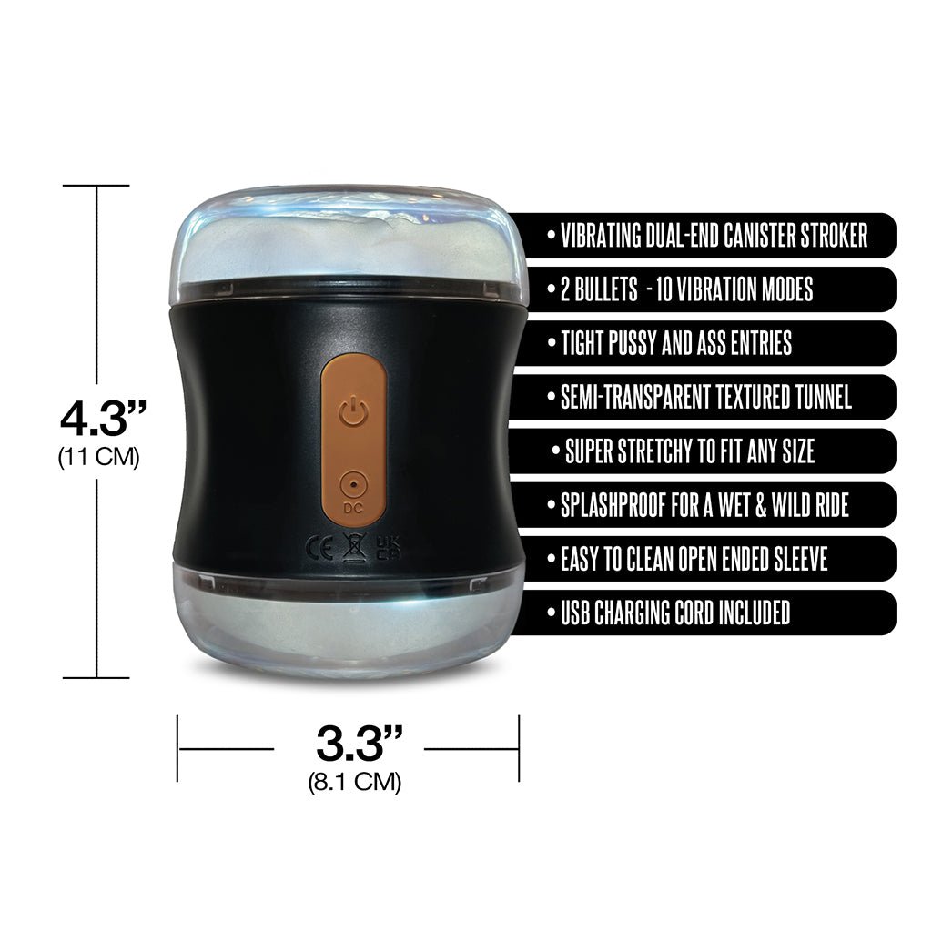 MSTR B8 Clear-View Vibrating Dual End Stroker, Double Play Pro - Image 5