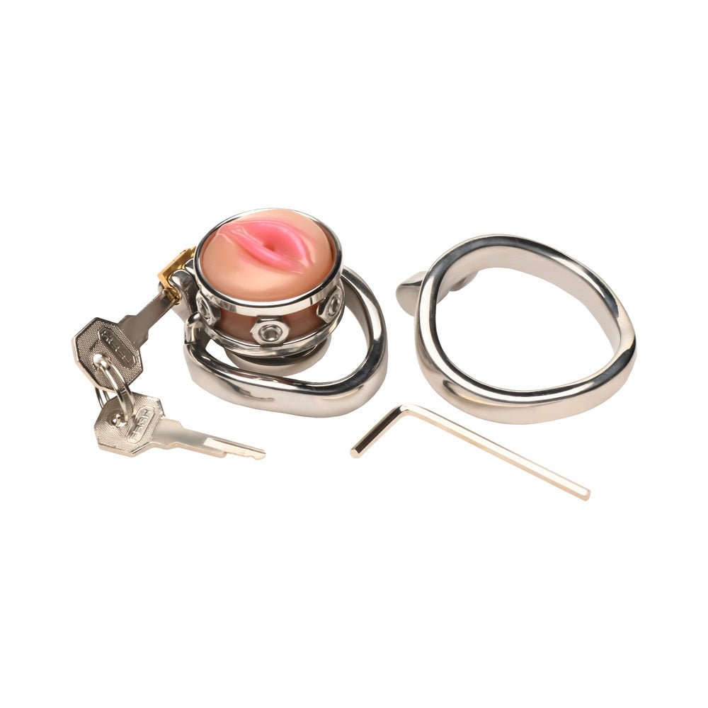 Master Series Pussy Boy Metal Chastity Cage - Image 9
