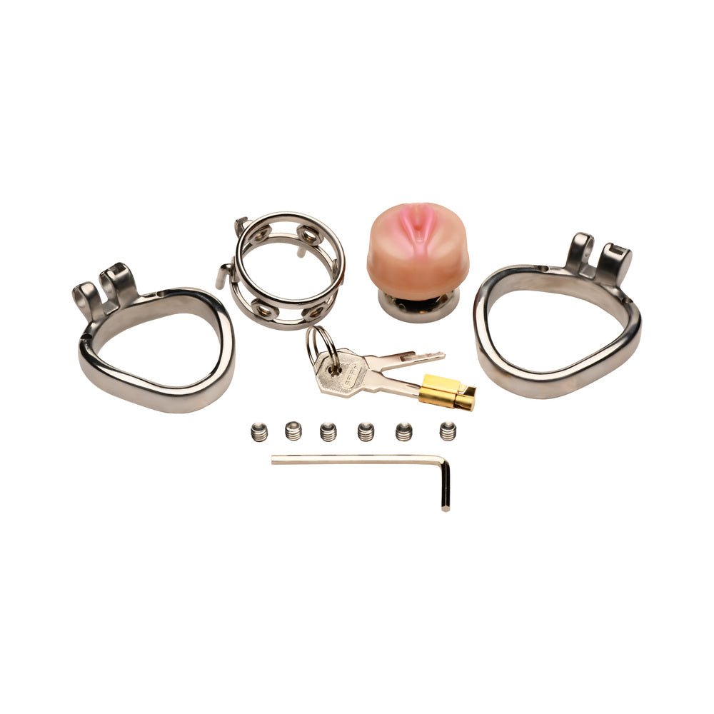 Master Series Pussy Boy Metal Chastity Cage - Image 10