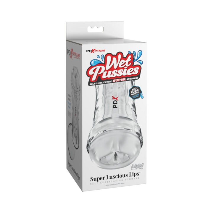 PDX Extreme Wet Pussies Super Luscious Lips Self-Lubricating Stroker Frosted