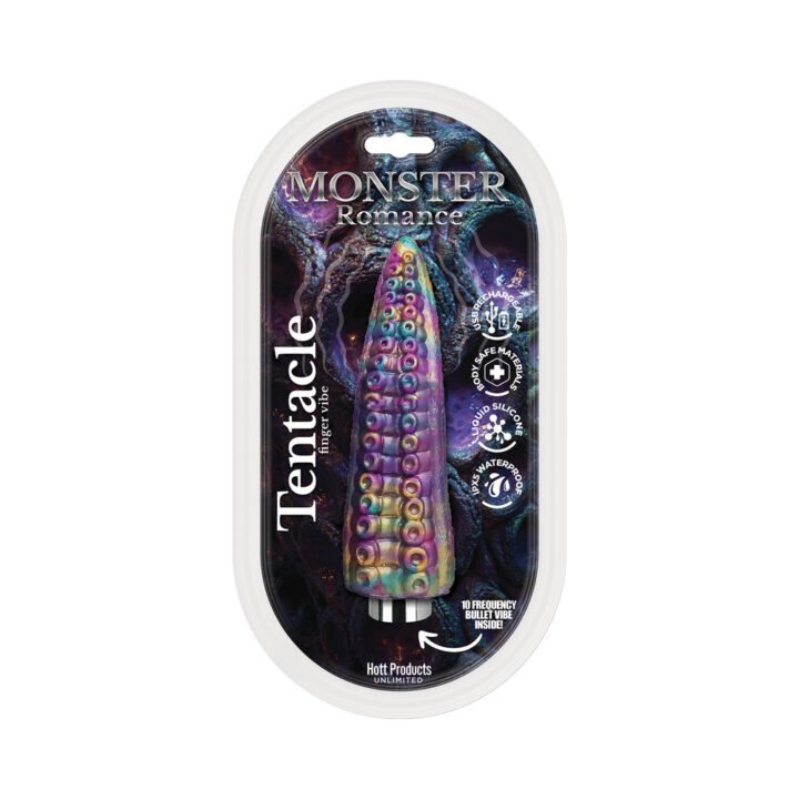Monster Romance Tentacle Silicone Finger Sleeve with Multi-Speed Bullet