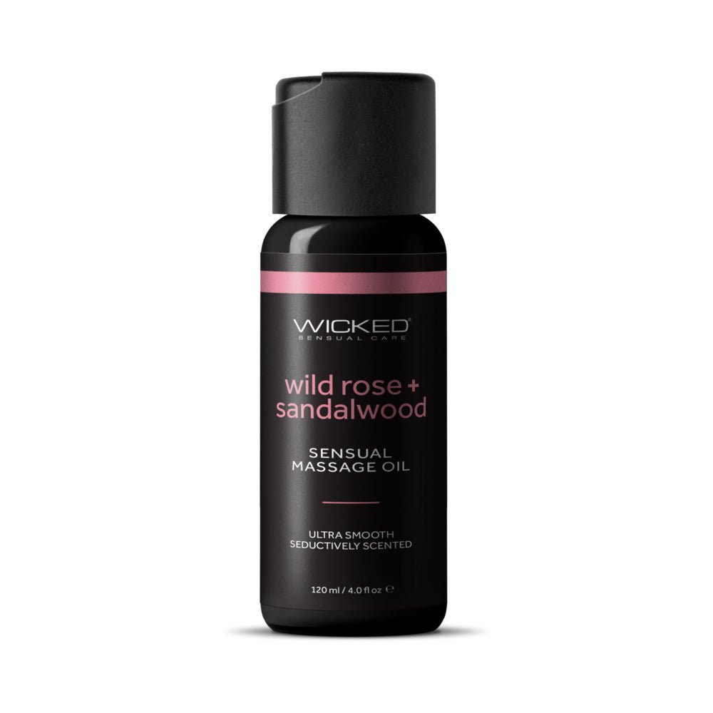 Wicked Wild Rose+Sandlewood Massage Oil 4 oz.