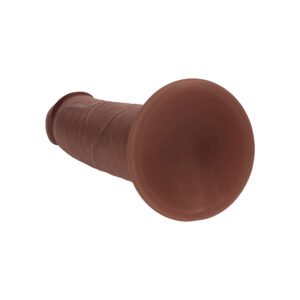 Realrock Sliding Skin Dual Density Silicone Dildo 8 in. Brown - Image 5
