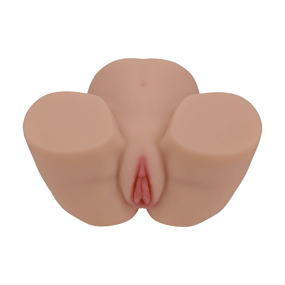 Xkin Bodyforms Lux Arden Dual Entry Vibrating Masturbator Tan - Image 4